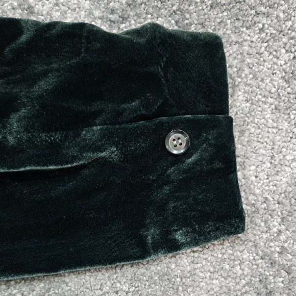 Coldwater Creek Green Velvet Two Button Blazer Holidays Festive Party - Picture 9 of 11